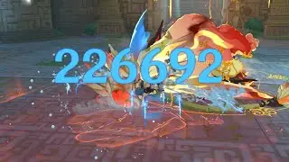 XINQIU 1 SHOT Blazing Crimson tree in new 1.4 event | Peculiar Wonderland | Genshin Impact