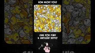 Can you find 4 antique keys? #trainbrain #brainstorming #brainteasers #challenge #brain