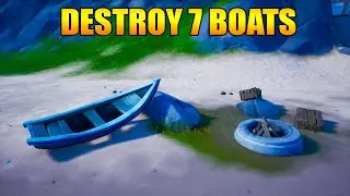Destroy boats at Craggy Cliffs | Fortnite Season 4 Week 2