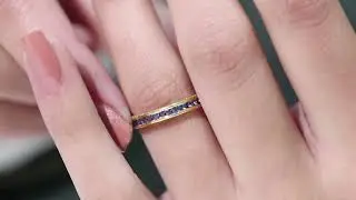 Created Blue Sapphire Half Eternity Ring for Women