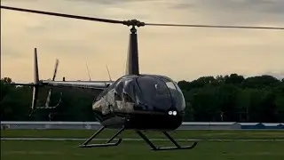 Robinson R44 Raven II Departure from KPOU (Pilot wave!)