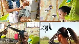 Relaxer Routine || I went to get my hair relaxed in a salon | Detailed relaxing || Vlogmas Day 11