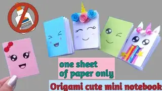 DIY cute mini pocket diary | homemade mini notebook using a single sheet of paper| kawaii dairy.