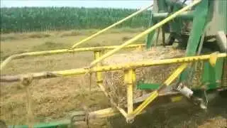 Small Square Baling Hay 2015 With a JD 4430 and a JD 336 Baler