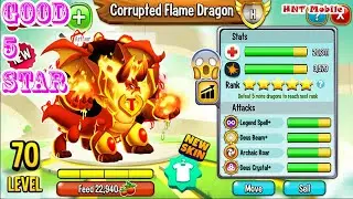 Dragon City Corrupted Fire Dragon 5 Star Very Cute Vip New HNT NEW League Battle 40