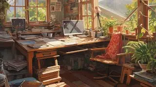 Garden Workspace: A Cheerful Desk Amid Nature's Chaos | Piano Music | Vibella
