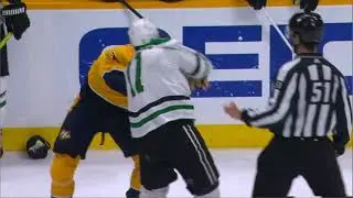 NHL Fight - Stars @ Predators - Cogliano vs Arvidsson - 11 04 2021