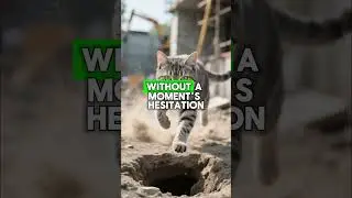 Решительная кошка Мисти спасает друга, находящегося в опасности