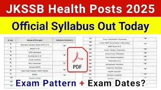 JKSSB Health Posts Official Syllabus 2025 - Jkssb Nursing Aid | Staff Nurse Syllabus - Exam Dates