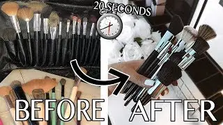 HOW I CLEAN & DRY BRUSHES IN 20 SECONDS!!! *2019*