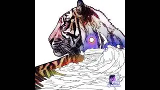 Tiger landscape painting in paint by number #shorts