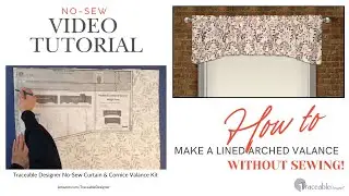 How to Make a Lined Arched Curtain Valance Without Sewing! #curtain #homedecor #diy #curtain