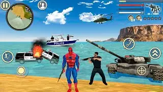 Spider Rope Hero Vice Town City Crime Simulator - Fun at Miami Beach - Android Gameplay