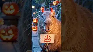 ♨️Trick or Hot-Spring-Treat!🏮 #capybara #animals