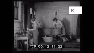 30s woman does housework before electricity