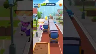 Talking Tom Gold Run Cyclist Angela Running Fast Summer Of Sports Update Funny Race Gameplay #Shorts