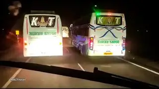 kUKKE SHREE TRAVELS' BUSES RACING WITH EACH OTHER FROM BANGALORE
