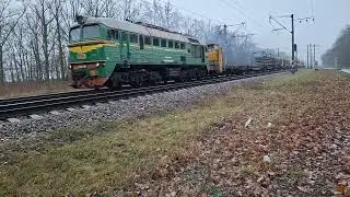 Тепловоз М62 у роботі | Потужність дизеля на українських рейках | Потяги України | Diesel Locomotive