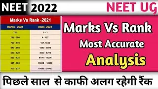 NEET 2022 Marks Versus Rank Complete Analysis | NEET 2022 Expected Cut Off