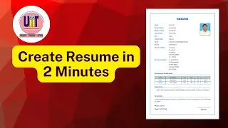 Create Professional Resume in 2 Minutes 😱 | Free Resume Builder | Utkal IIT Education