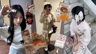 solo travel in japan🧣 | anime finds, tokyo, gachapon, winter, ginzan onsen,city vlogs,donki &konbini
