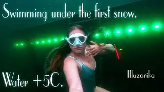Swimming under the first snow. Water +5C / 4K Video. Go Pro Hero 11 under the icy water!