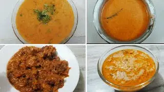 4 types of side dish for chapati parotta Dosa | vegetable kurma | sindhi style ghatiya curry |