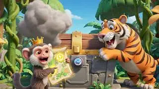jungle adventure: scene opens with a small jungle animal 
