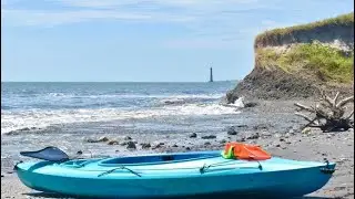 The cliffs of the uninhabited, Morris Island, in Charleston, South Carolina