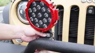 OEDRO&reg; 7 Inch 51W LED Light Bar  (Red Cover) - Round Spot Light  - forJeep, SUV, Truck
