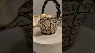 SOLD Gorgeous Hand Painted Floral Ceramic Basket from Belgium #shorts #Basket #flowerbasket