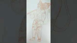 Hanuman Ji |bajarang bali #shortvideo #viralvideo #drawing #art #trending @RamgobindYadavArtist