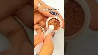 Copper metallic nail #nails #naturalpolish #chromepowdernailart #shortsviral