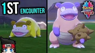 1st ENCOUNTER Shiny Galarian Slowpoke Reaction | Shiny Galarian Slowbro Shiny Living Dex