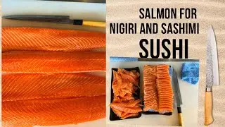 How to cut salmon for nigiri and sashimi  🍣 