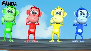 Five Little Monkeys Song | Colorful Monkey | Nursery Rhymes & Kids Songs