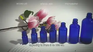 Glass essential oil bottles
