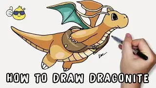 How to Draw flying Pokemon Dragonite Step by Step Easy | Duc Draw