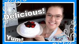 Low-Carb (Keto) Angel Food Cake with Berries and Whipped Cream! // Bake with Me!