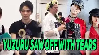 Yuzuru Hanyu cries as he sees off Johnny Weir