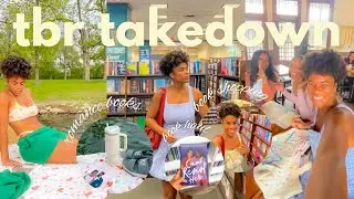 tbr takedown 💗 let’s read the oldest books on my physical tbr!! book shopping + book haul