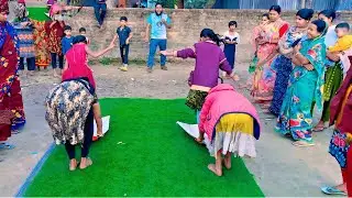OMG Village Girls Sack Pull Challenge | Crazy Balance & Food Challenge | Zillu Food Game