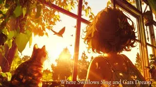 Gentle Spring Morning with Cats and Swallows | Heartwarming Acoustic Instrumental