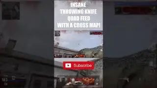 *INSANE* ONCE IN A LIFETIME QUAD FEED THROWING KNIFE WITH A CROSS MAP!! 🔪🔪🔪🔪😱 #Vanguard #Shorts