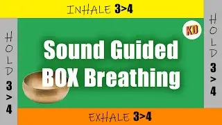 5 minutes Box Breathing (3/3/3/3 to 4/4/4/4 Sama Vritti Pranayama) - Tibetan Singing Bowl Guided