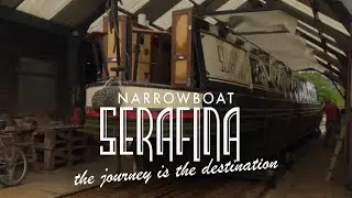 06: Narrowboat Serafina: Blacking the hull.