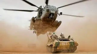 CH-53 Helicopter Refuels M1A1 Abrams Tanks | U.S. Marines Training Exercise