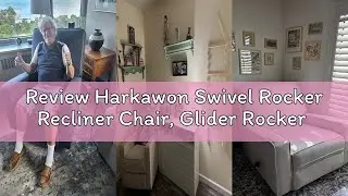 Review Harkawon Swivel Rocker Recliner Chair, Glider Rocker Recliner, Rocking Chair Nursery, Fabric