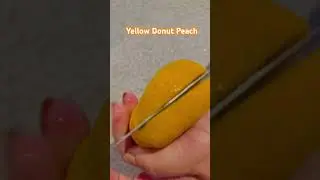 CUTTING YELLOW DONUT PEACH #shorts #peach #asmr #satisfying #trending #viral #youtubeshorts