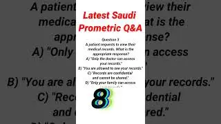 Latest Saudi Prometric  Questions and answer